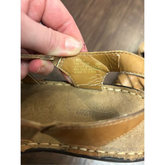 NATURALIZER CRAFT Brown Leather Slingback Sandals Shoes, Sz 6 - Picture 4 of 6